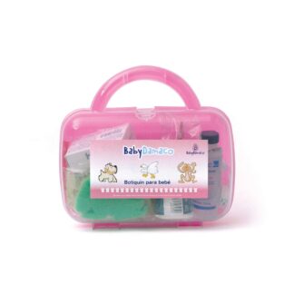 Botiquín Primeros Auxilios para bebé Baby Damaco maletín de plástico rígido color rosa