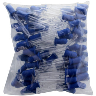 Bolsa con 100 goteros de vidrio con bulbo de hule color azul Damaco